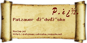 Patzauer Üdvöske névjegykártya